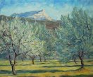 The Sainte Victoire and Olive Trees